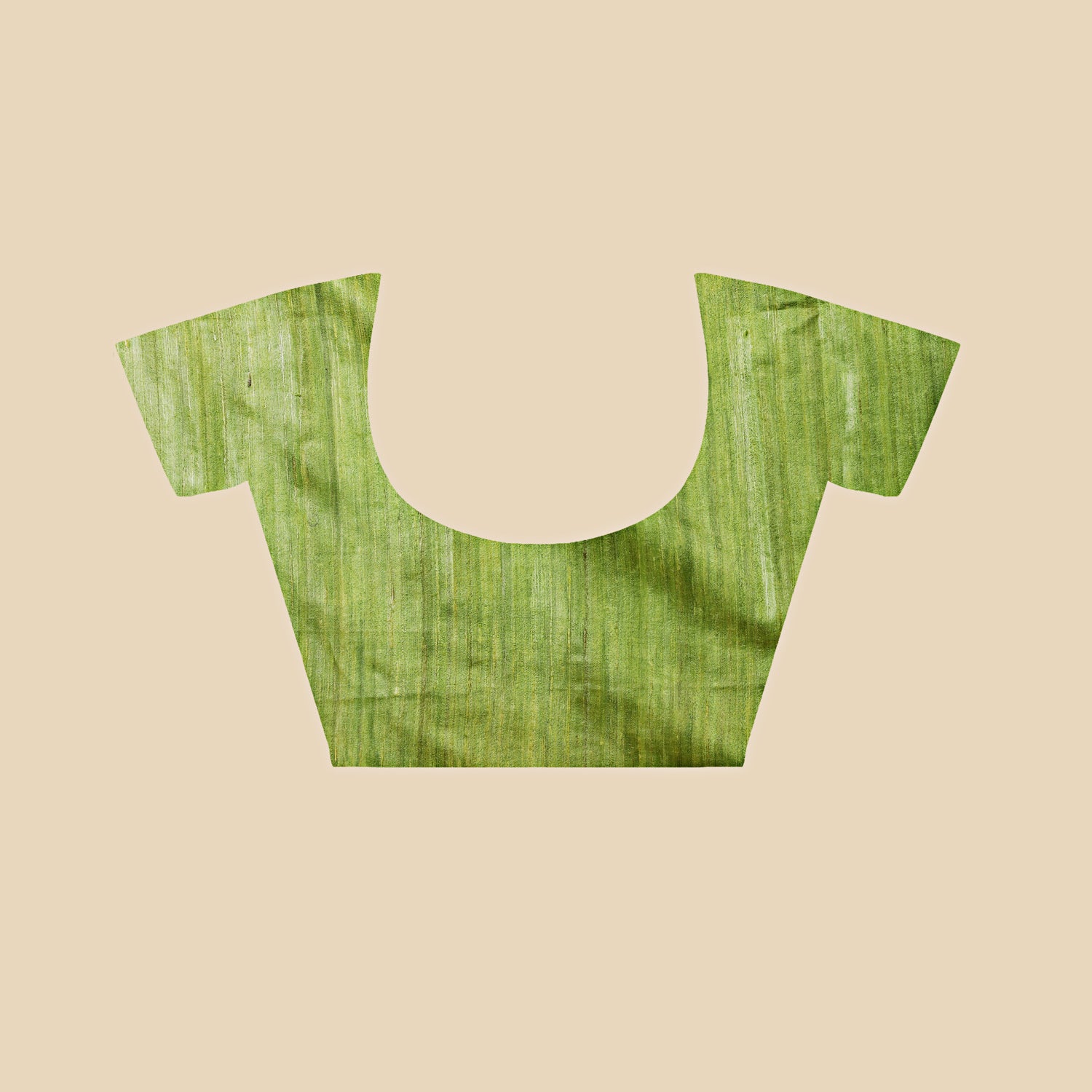 Green blouse on a beige background